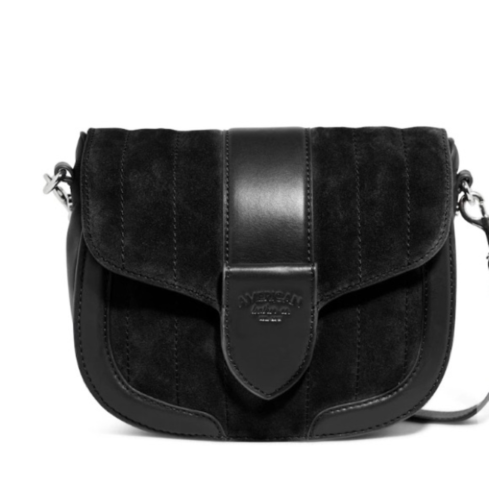 New American Leather Co. Genuine Leather Black Crossbody Bag